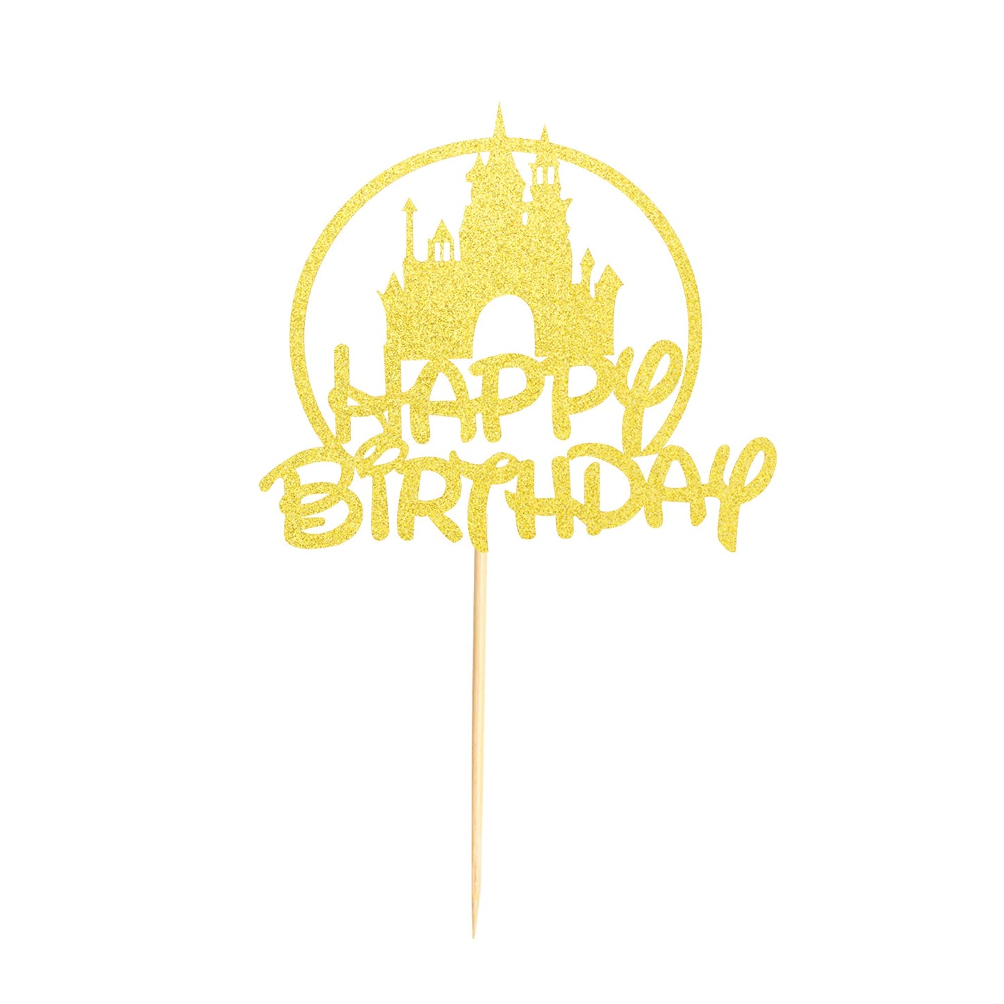 Arthsdite Castle Birthday Cake Topper, Castle Theme Birthday Party Decoration, Princess Prince Happy Birthday Cake Decoration -
