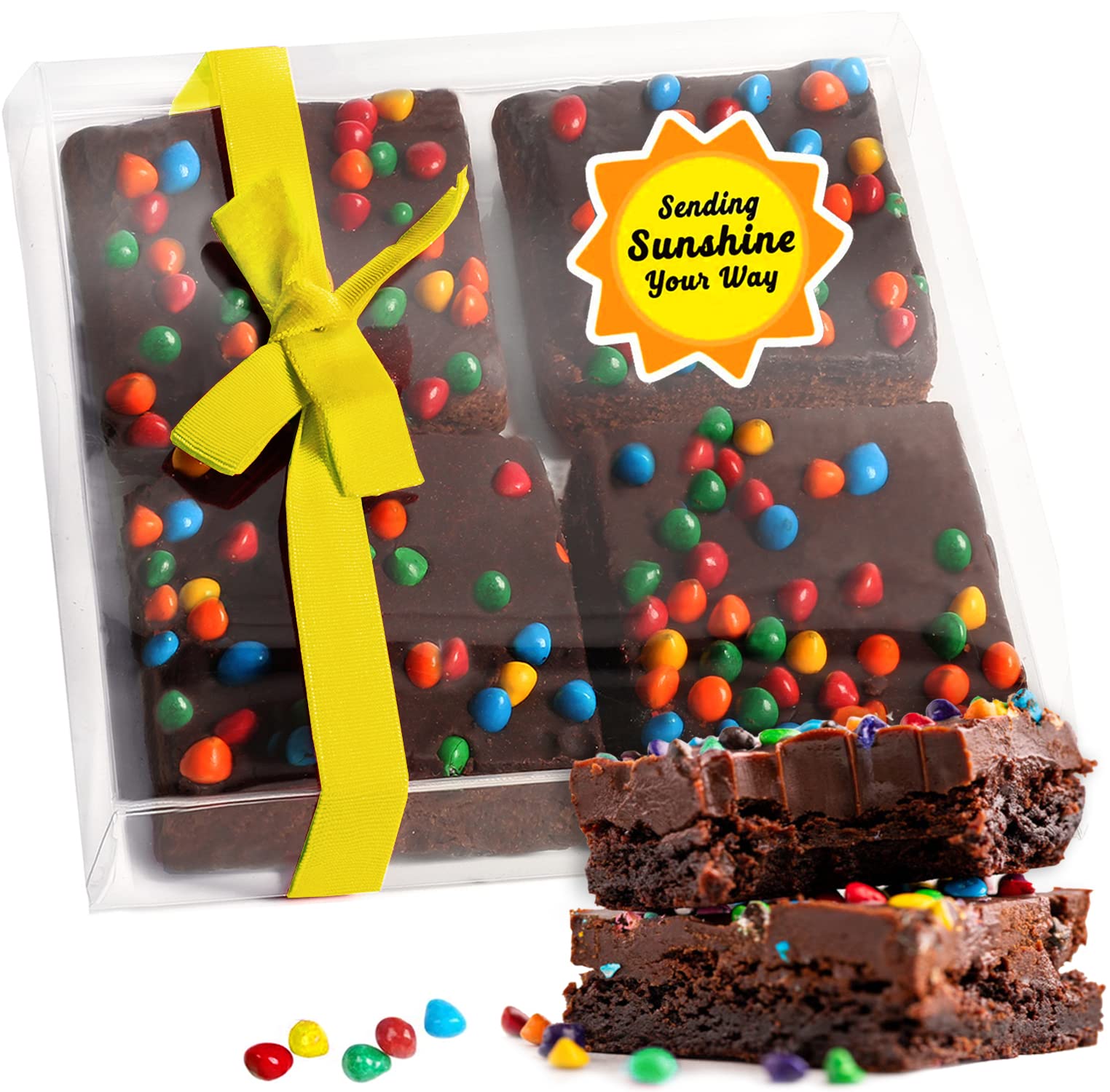 Sending You Sunshine Gift Basket Care Package Cookies Chocolate Brownies Food Gift For Men Kids Women | Nut Free Dairy Free | Thinking Of You