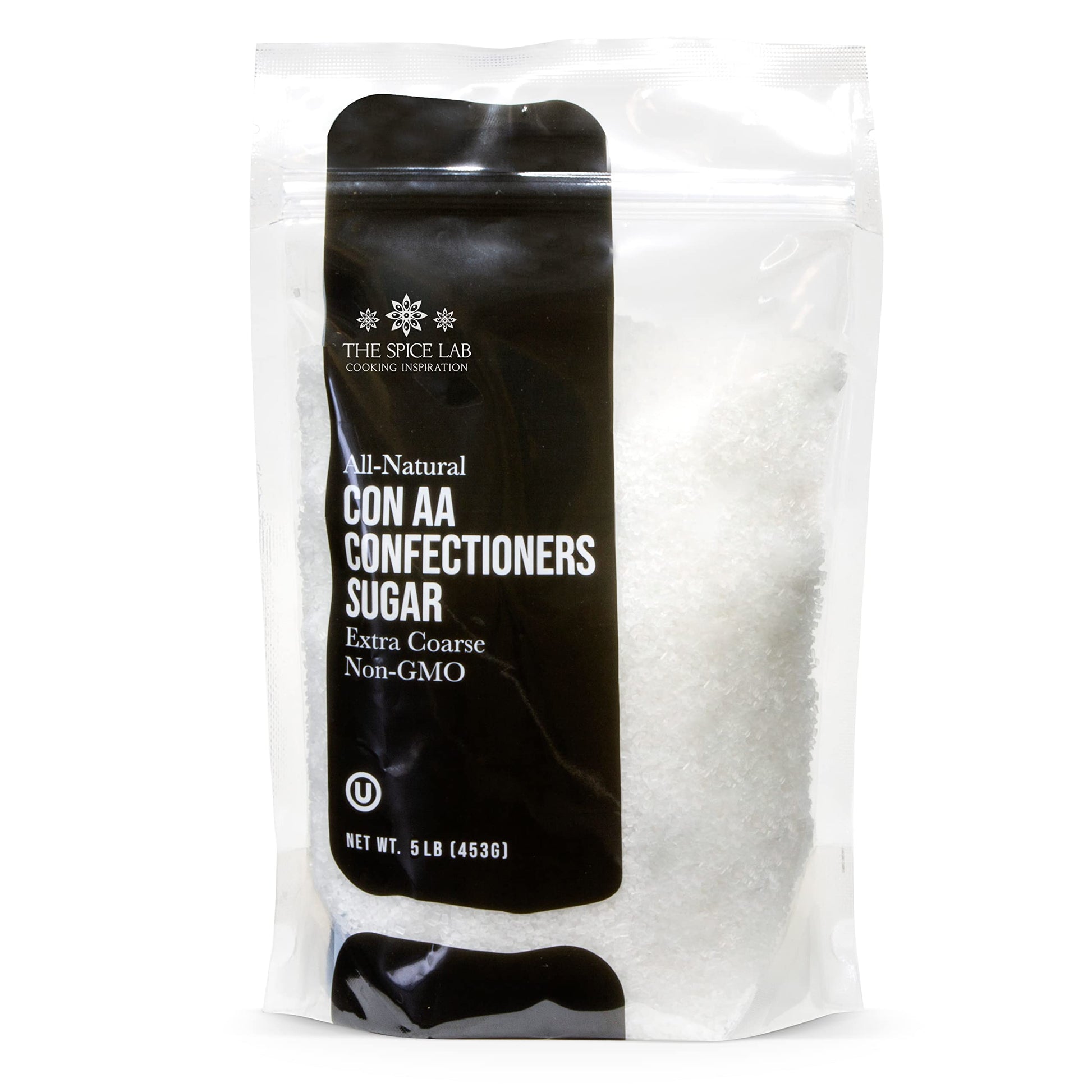 The Spice Lab Confectioners Sugar - Extra Coarse Sugar - 5 Pounds - Con AA - Sugar Crystals for Baking and Cupcake Decorations -
