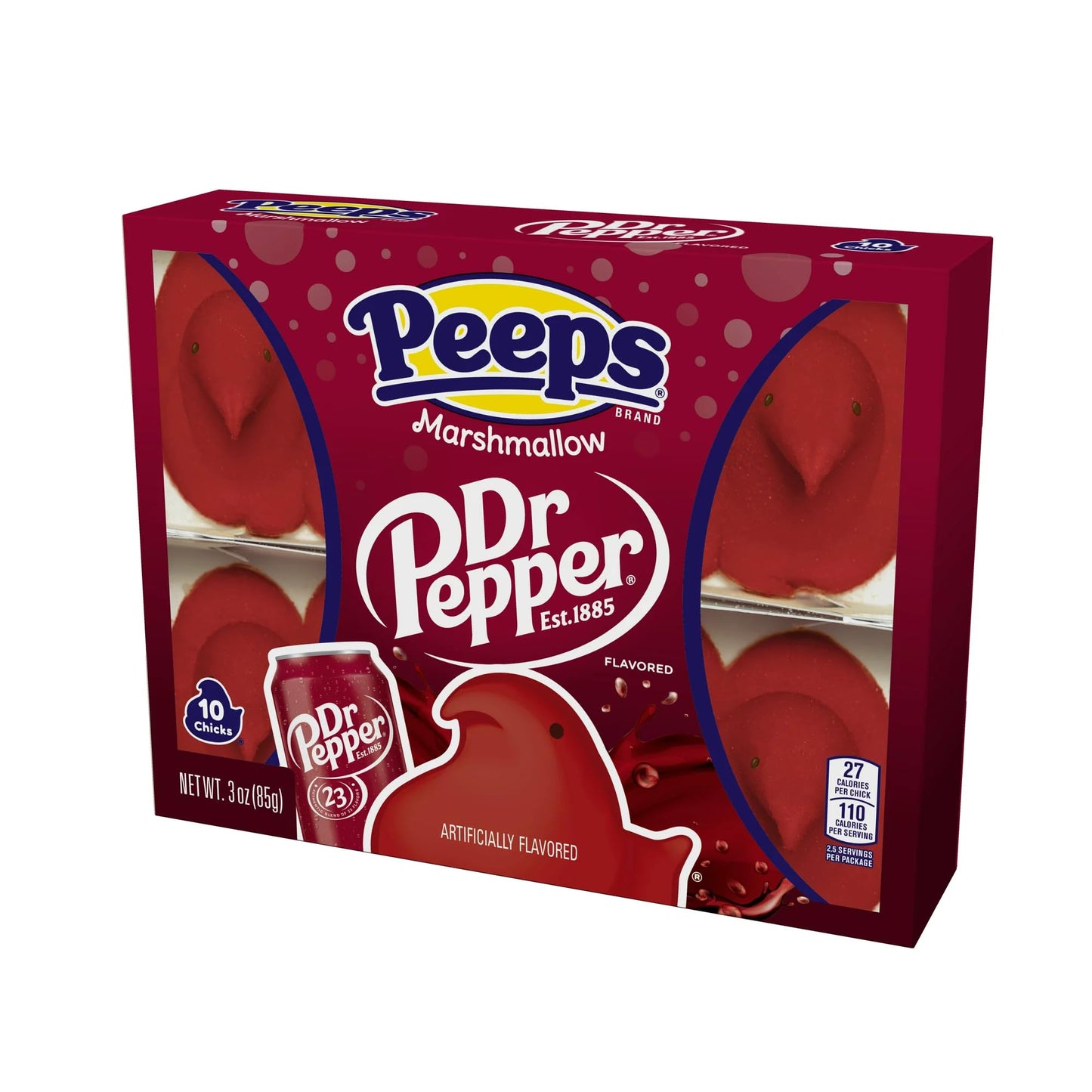 Dr Pepper Marshmallow Peeps 10 Count 3 Oz, Fat Free Gluten Free Distribution