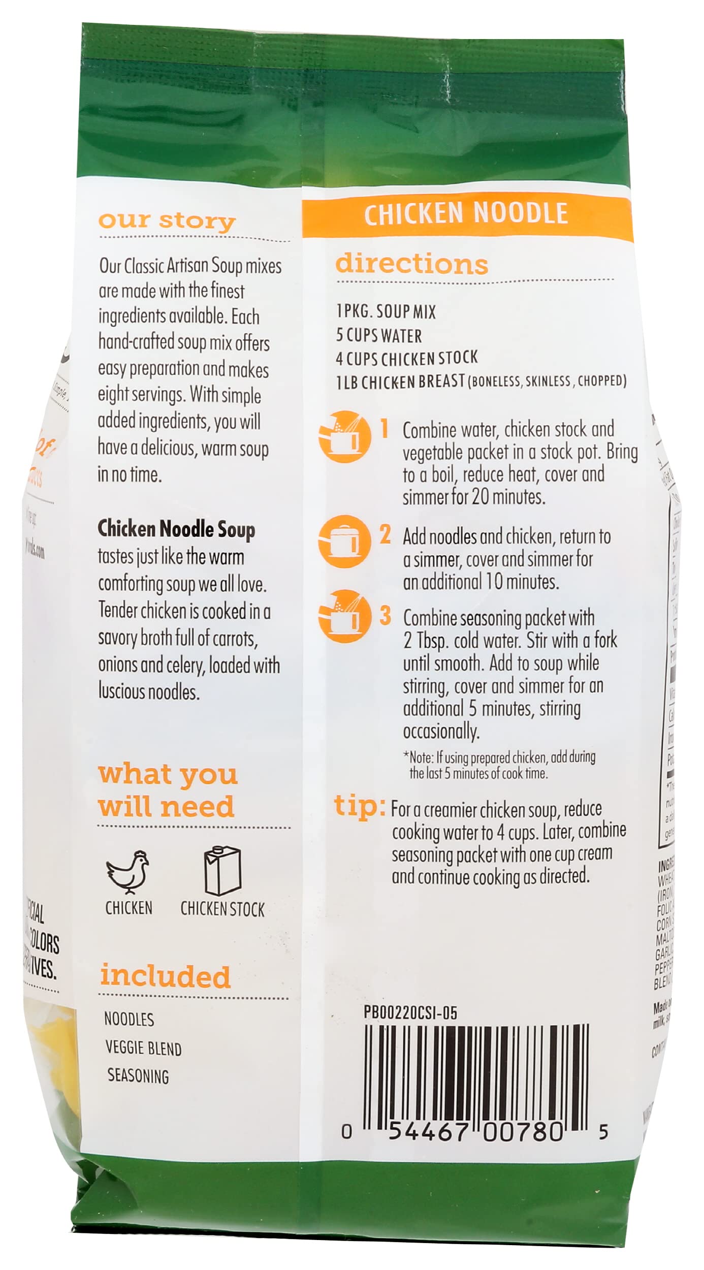 Canterbury Naturals Artisan Soup Mix, Chicken Noodle Soup Mix, Non-Gmo, Makes 8 Servings, 6.5-Ounce Bag (Pack Of 6)