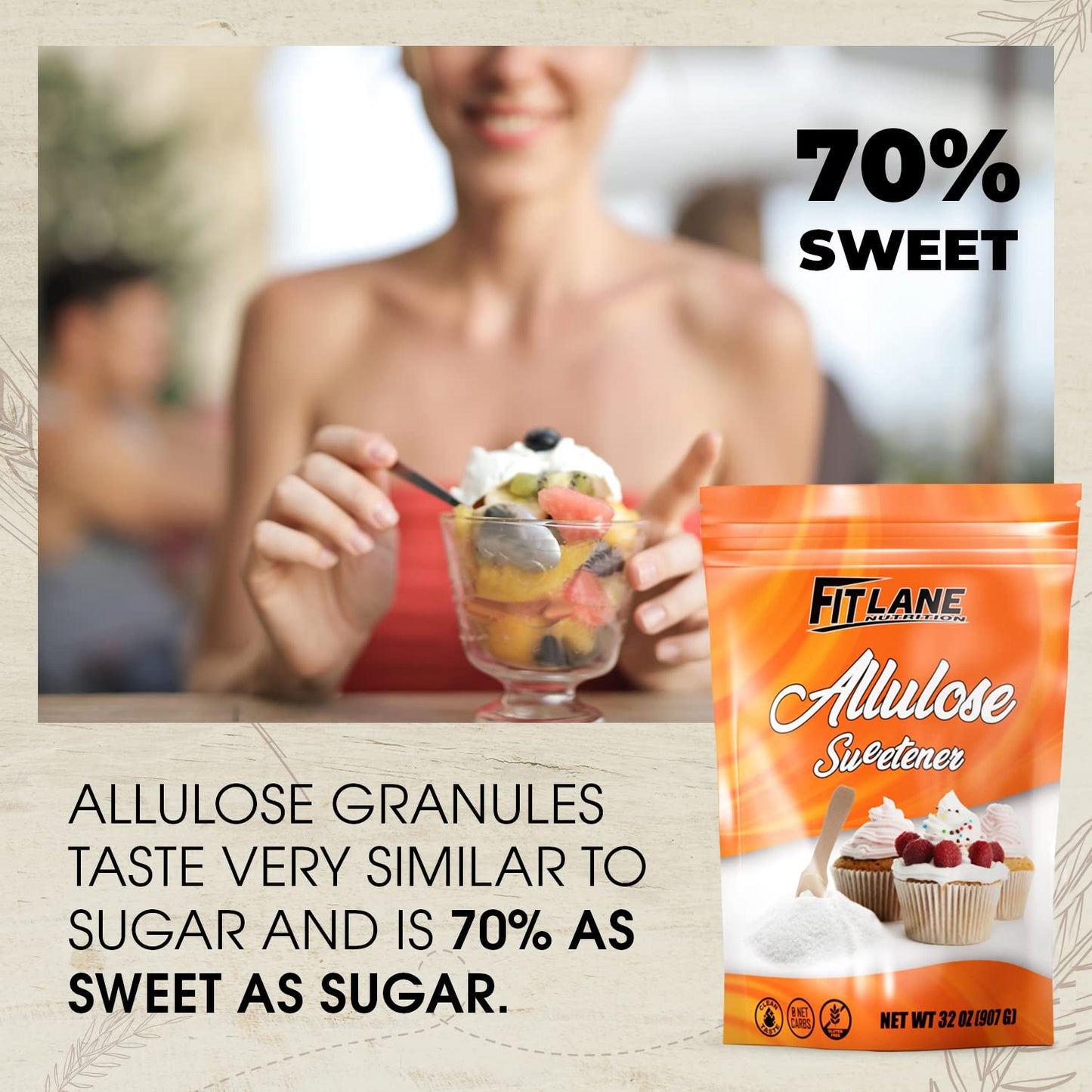 Allulose Sweetener 2 Lbs - Pure Low Calorie Zero Net Carb Natural Keto Sugar Substitute With No Aftertaste - Perfect For Baking