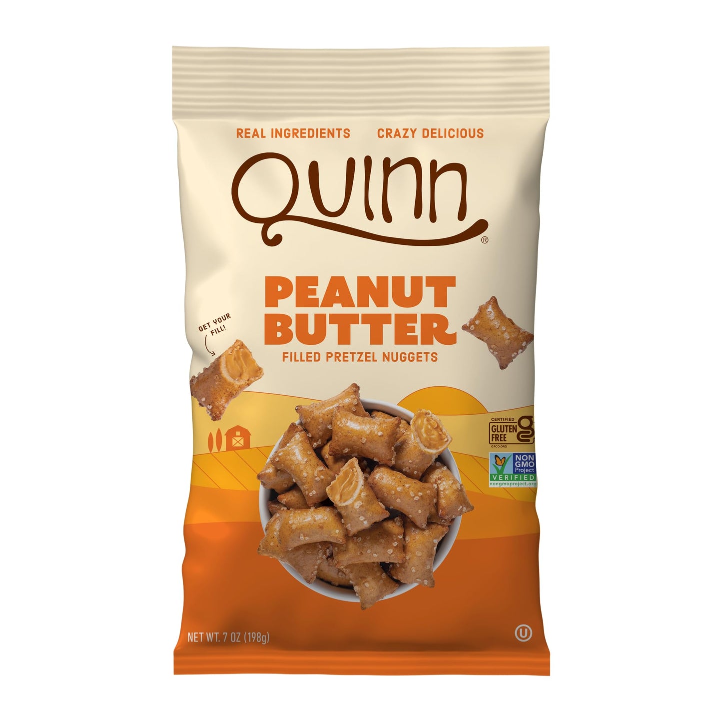 Quinn Gluten Free Peanut Butter Pretzel Nuggets - Vegan, Non-GMO - 7 Oz (Pack of 4)