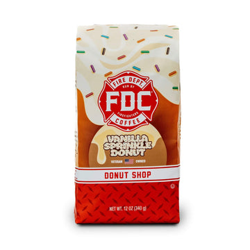 Fire Department Coffee - Gives Back to Firefighters - Vanilla Sprinkle Donut Coffee Beans - Medium Roast - Premium Whole Bean - 