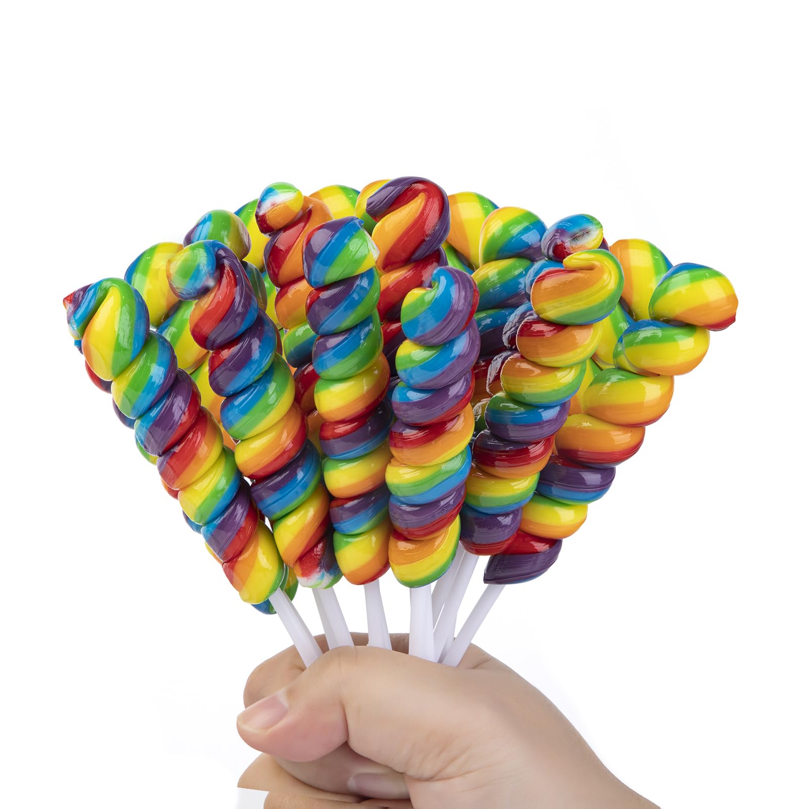 Rainbow Twist Lollipops Individually Wrapped Bulk, Twisty Lollipop, Kid'S Lollipops Candy For Birthday Party, Mixed Fruit Flavor