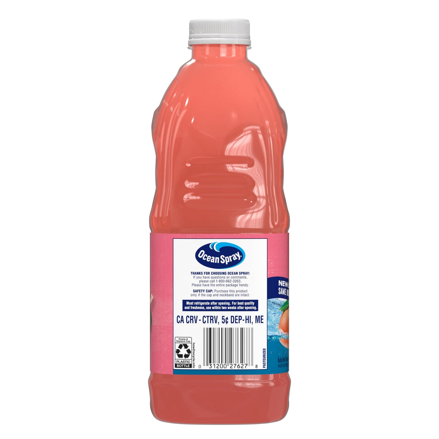Ocean Spray 100% Juice, Ruby Red Grapefruit Blend, 60 Ounce Bottle (Pack of 8)