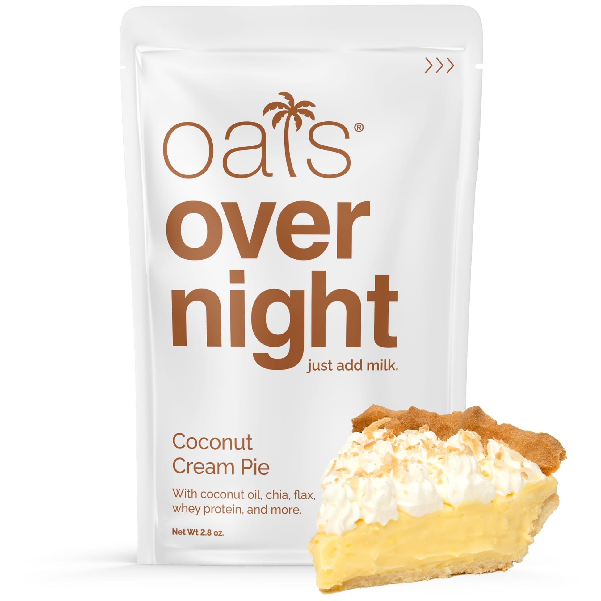 Oats Overnight Coconut Cream Pie - Overnight Oats With 20G Whey Protein  High Fiber Breakfast Protein Shake - Gluten Free Oatmeal  Non Gmo High Protein Oatmeal (2.8 Oz Per Meal) (24 Pack)