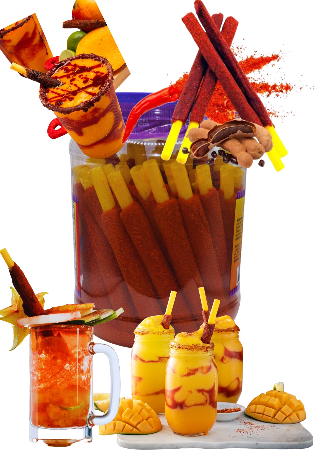 Dulces Tipicos Jabalina Tamarind Flavor Candy - 40 Pieces - 1 lb - Mexican Sweets - Red