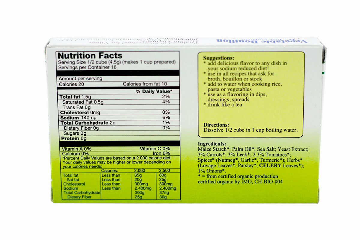 Organic Gourmet Organic Vegetable Boullion Cubes, Low Sodium, 2.54-Ounce Container (Pack Of 12) ( Value Bulk Multi-Pack)24