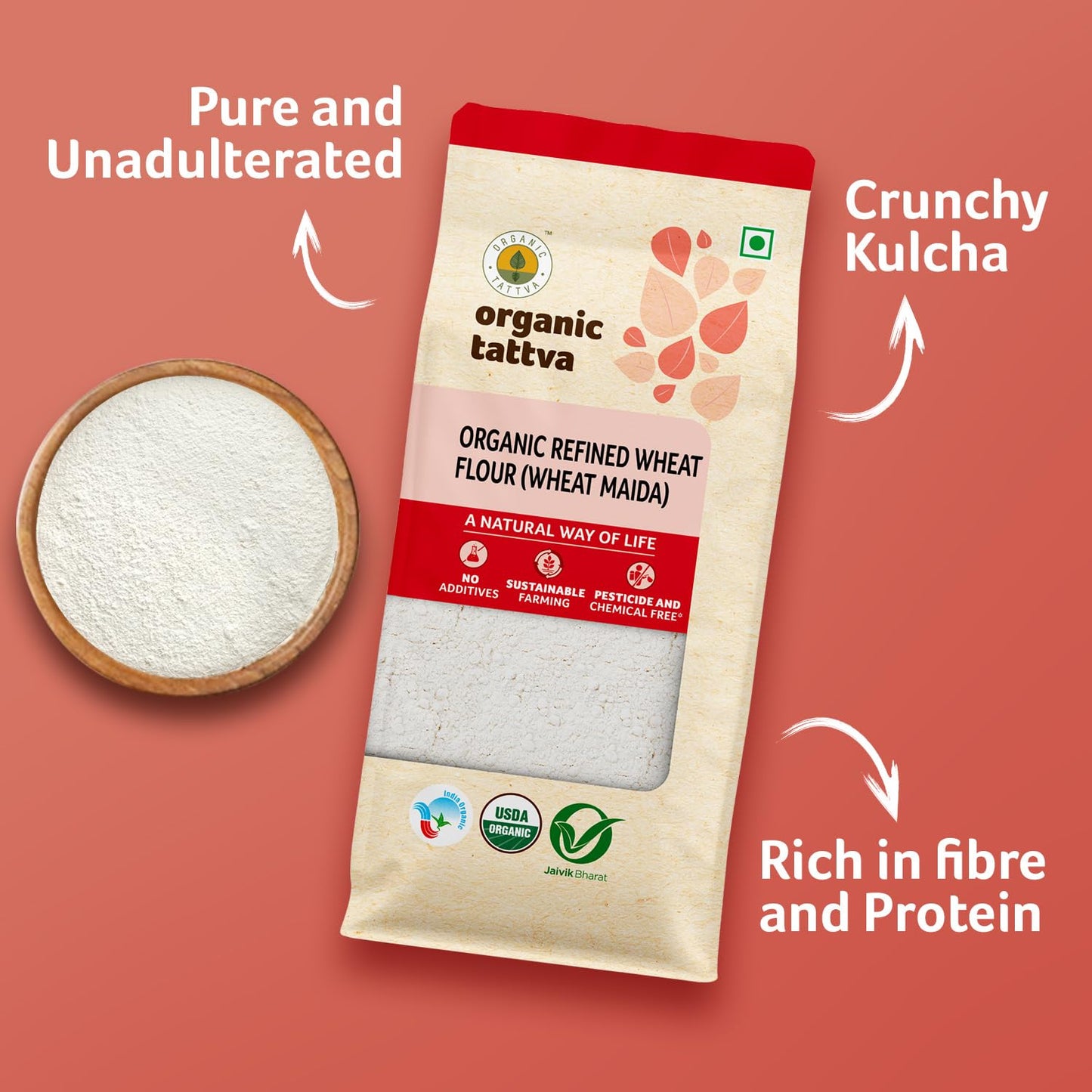 Organic Tattva, Organic Maida 500 Gram