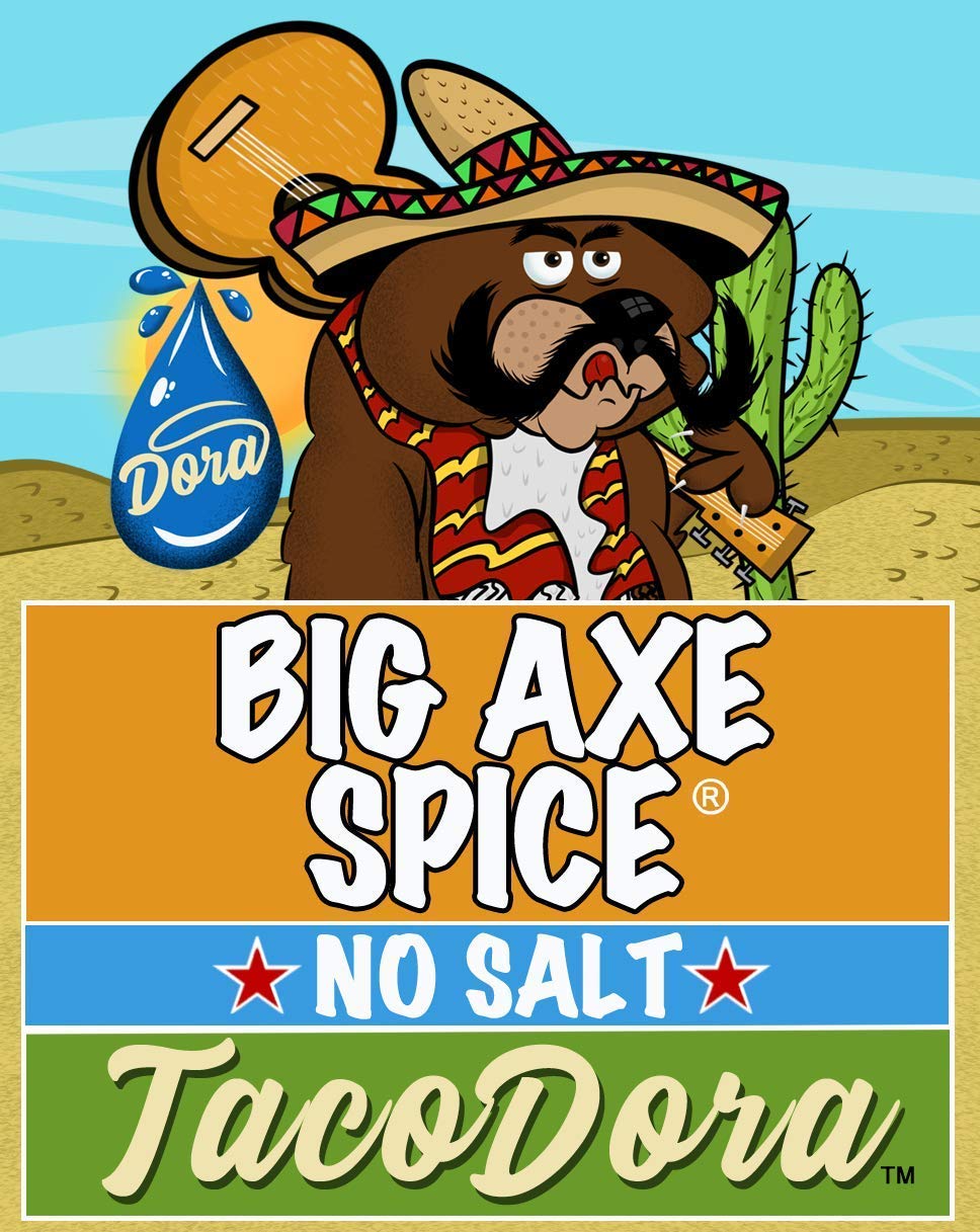 Big Axe Spice Tacodora - Mild Salt Free Taco Seasoning - Salt Free, Gluten Free, Sugar Free, Preservative Free