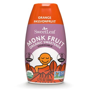 Sweetleaf Orange Passionfruit Liquid Monk Fruit - Monk Fruit Liquid Sweetener Drops, Organic Monk Fruit Extract, Zero Calorie Sw
