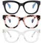 Zxyoo Oversized Reading Glasses For Women,3 Pack Blue Light Blocking Computer Spring Hinge Readers 125