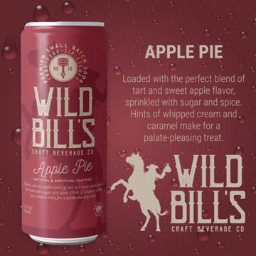 Wild Bills Apple Pie Soda - Classic Craft Soda, Caffeine Free, Vegan, 12 Fl Oz (Pack of 12)