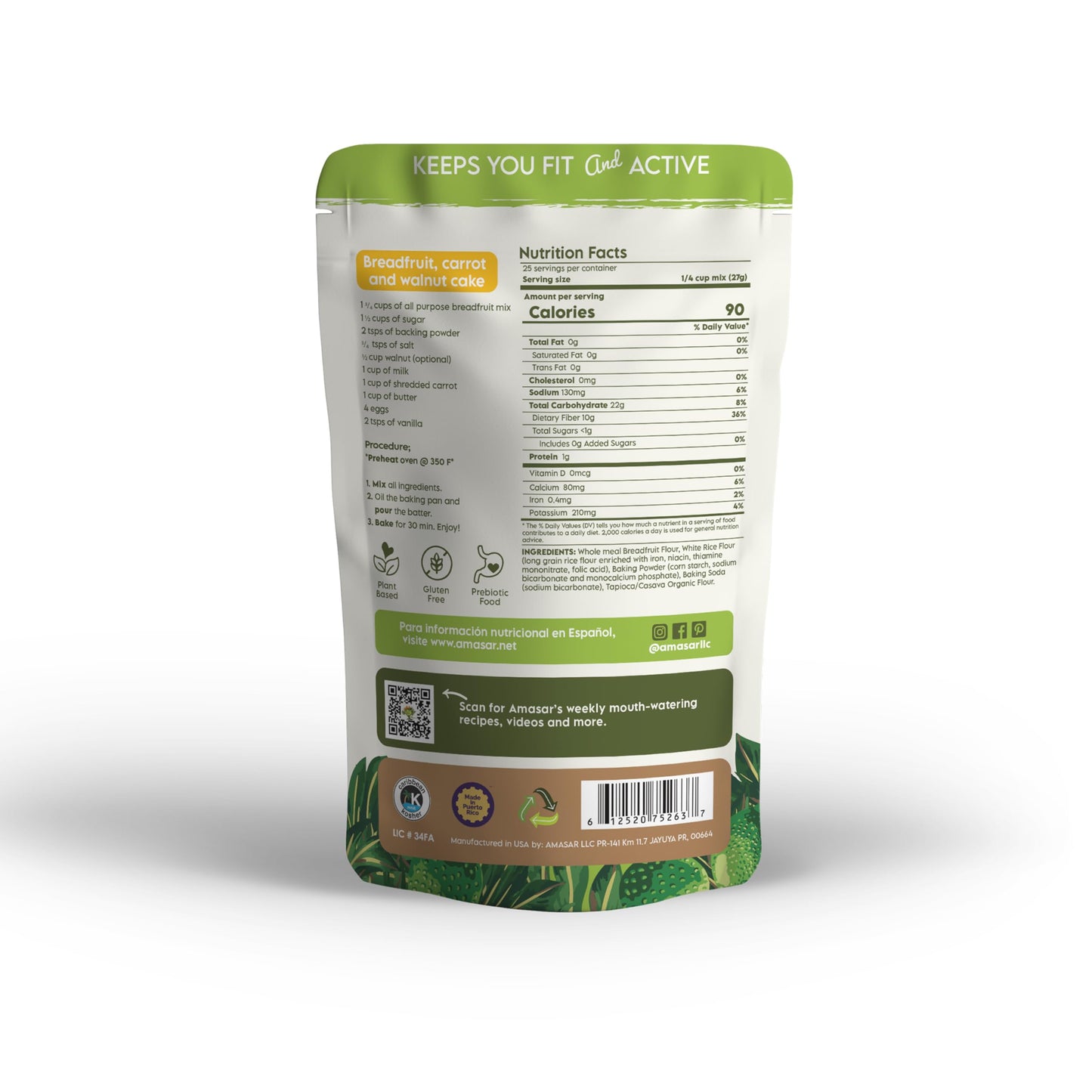 Amasar | All-Purpose Breadfruit Baking Mix | Gluten Free Made With Breadfruit & Cassava Flour | Plant Based All-Purpose Flour Fo