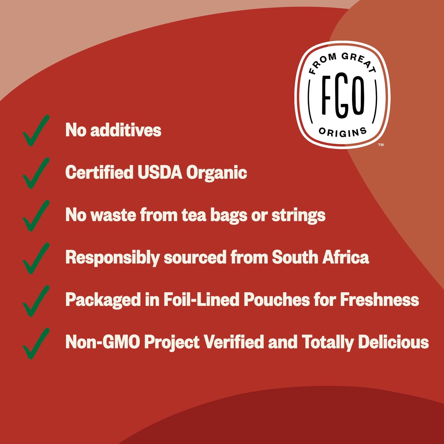Fgo Organic Rooibos Loose Leaf Tea, Resealable Kraft Bag, 16Oz, Packaging May Vary (Pack Of 1)