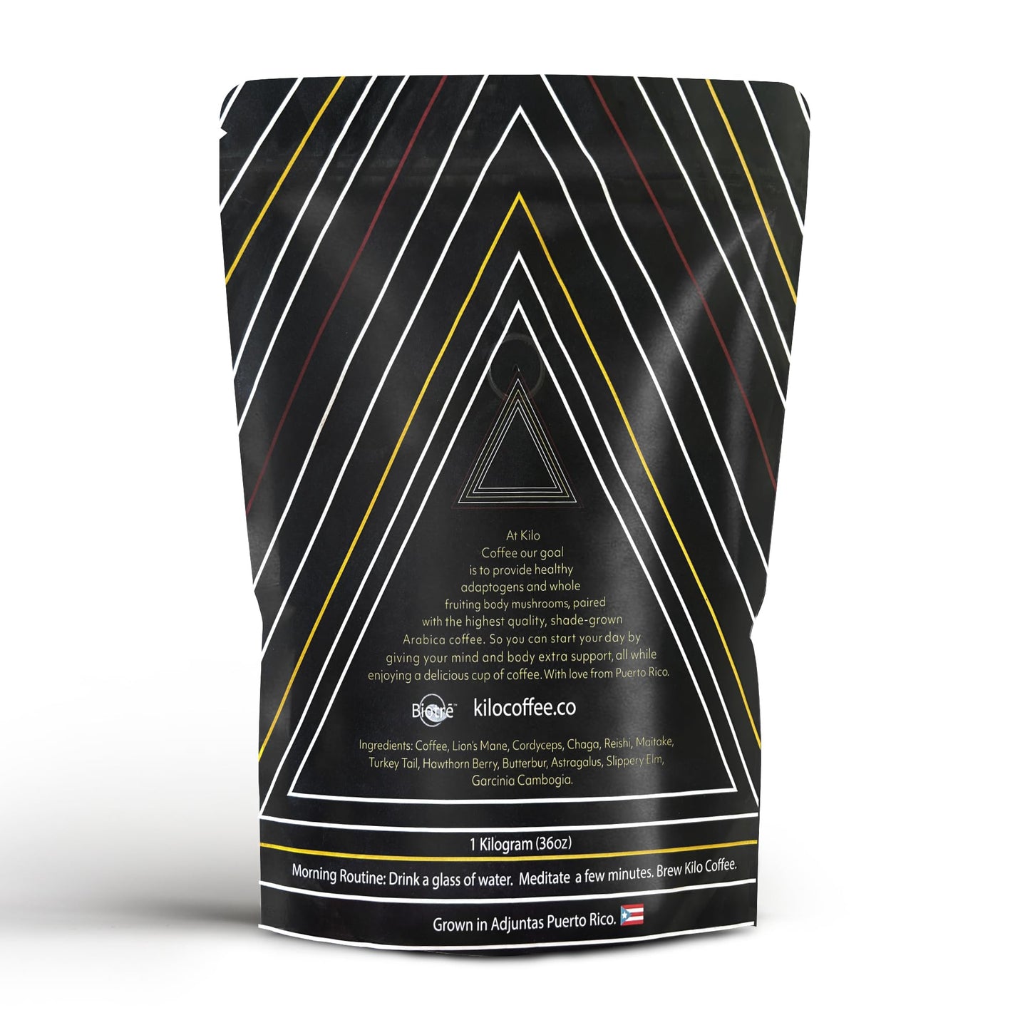Kilo Coffee - 1 Kilogram Adaptogenic Mushroom Coffee. Whole Fruiting Body: Lions Mane, Chaga, Reishi, Cordyceps. Single Origin f