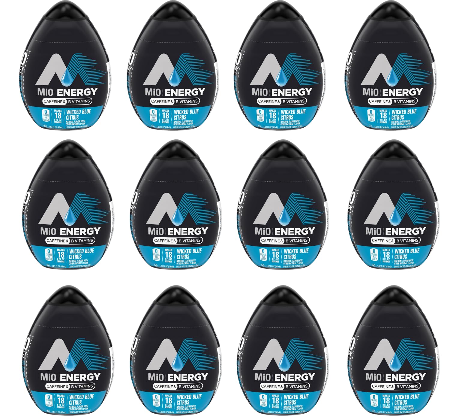 Mio Energy Liquid Water Enhancer, Wicked Blue Citrus, 1.64 Fl Oz, 12-Pack