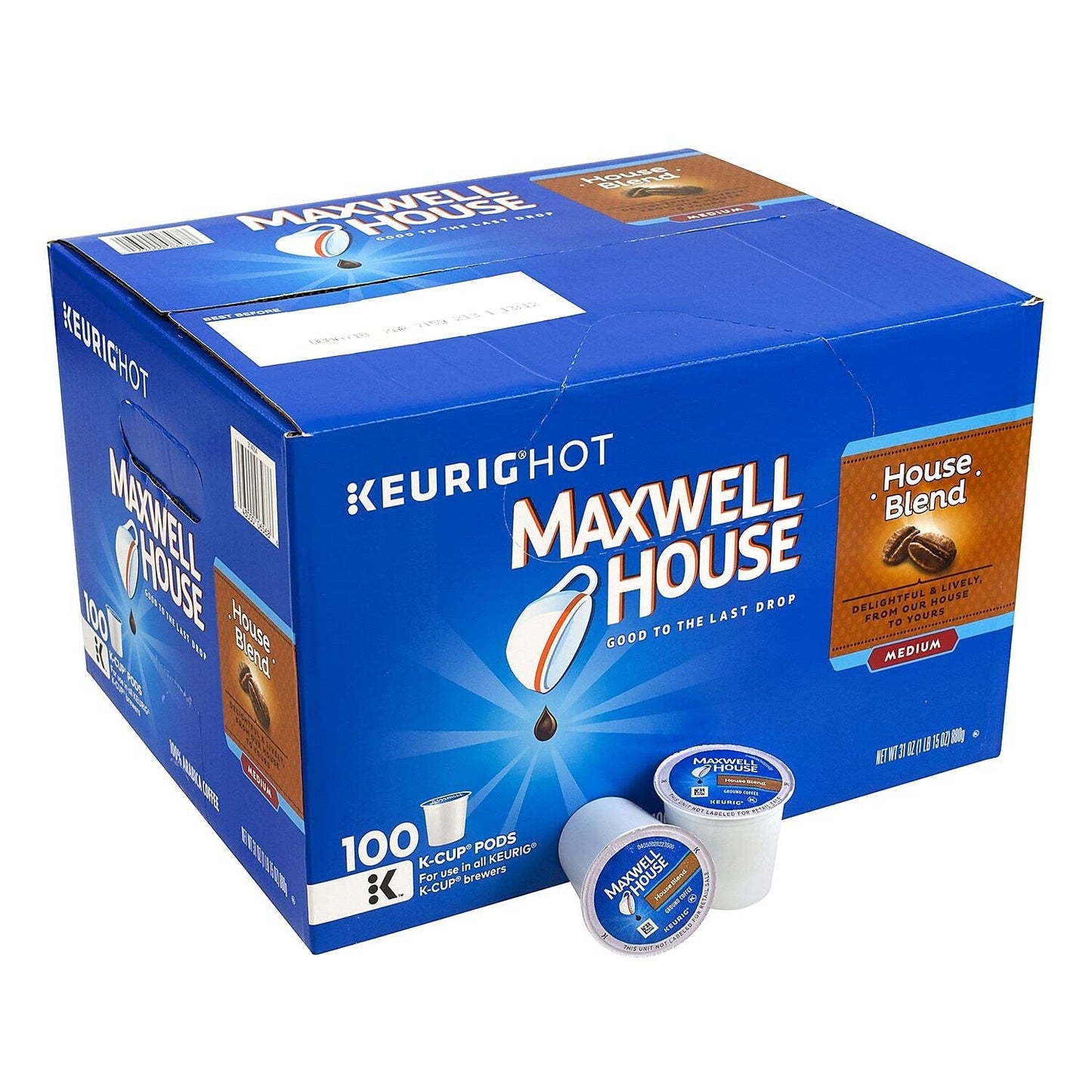 MAXWELL HOUSE House Blend K-Cups, 100 Count, Model 00043000065686