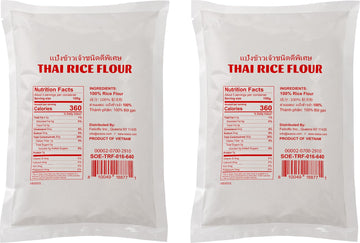 Soeos Thai Rice Flour 32 Ounce (Basic), Rice Flour For Baking Or Cooking, All Natural White Rice Flour For Sourdough Bread, Vega