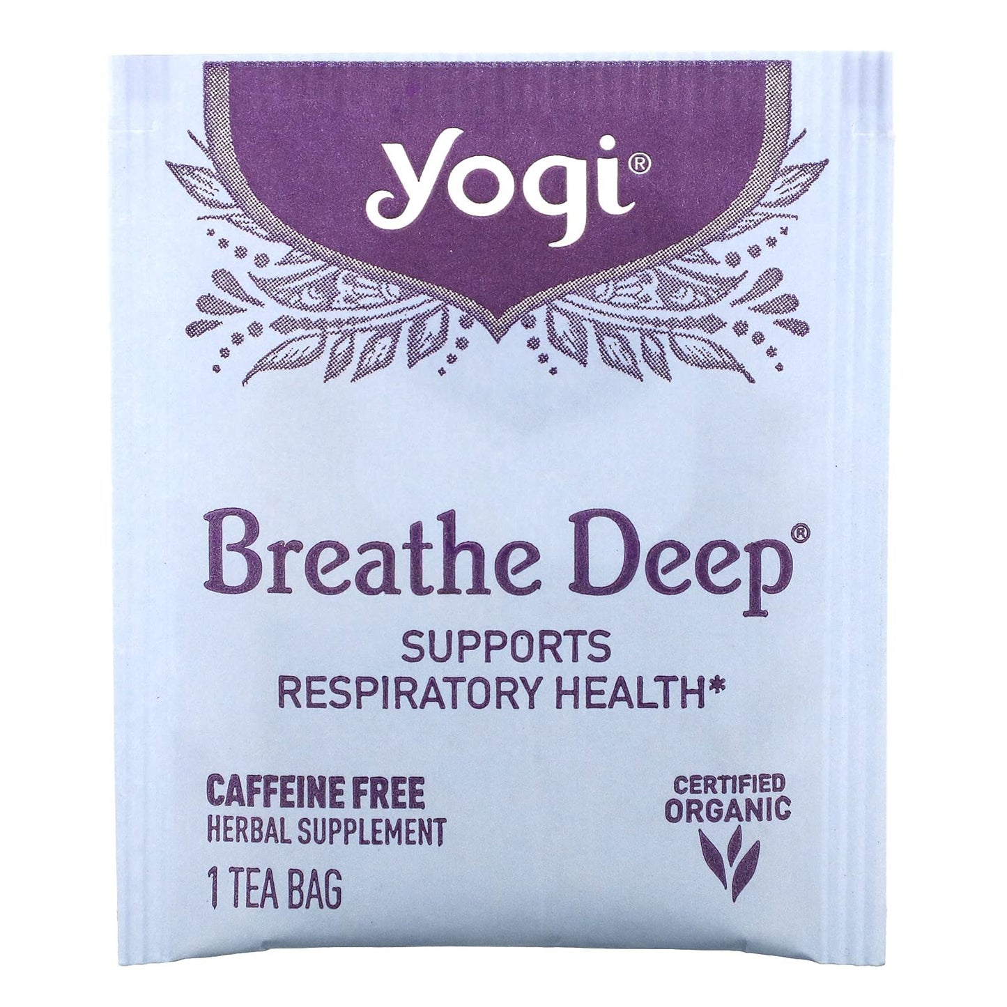 Yogi Tea Breathe Deep Herbal Tea, Caffeine Free, 16 Count, Pack of 1