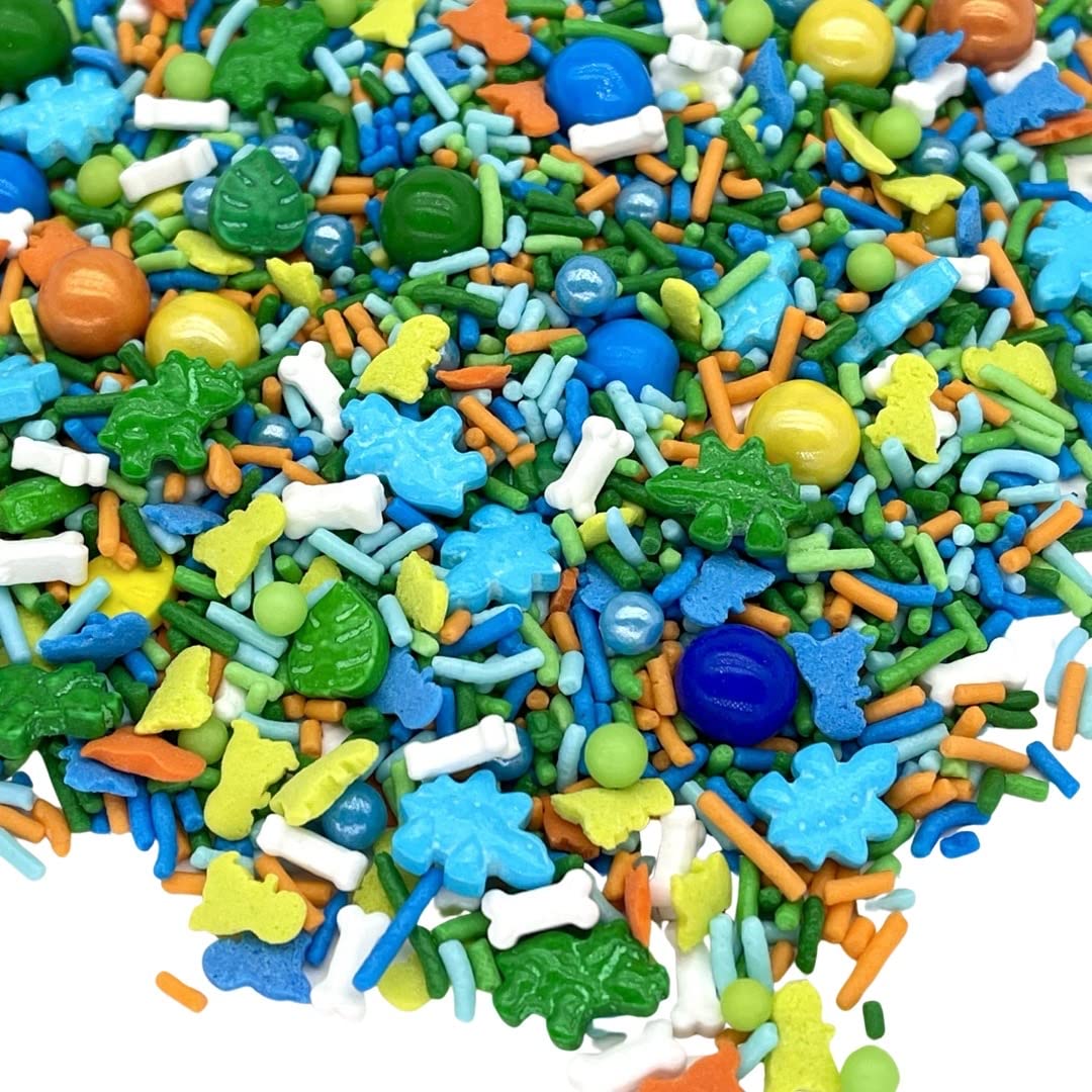 Dinosaur Sprinkles | 8 Ounces | Cake Sprinkles | Jimmies | Manvscakes