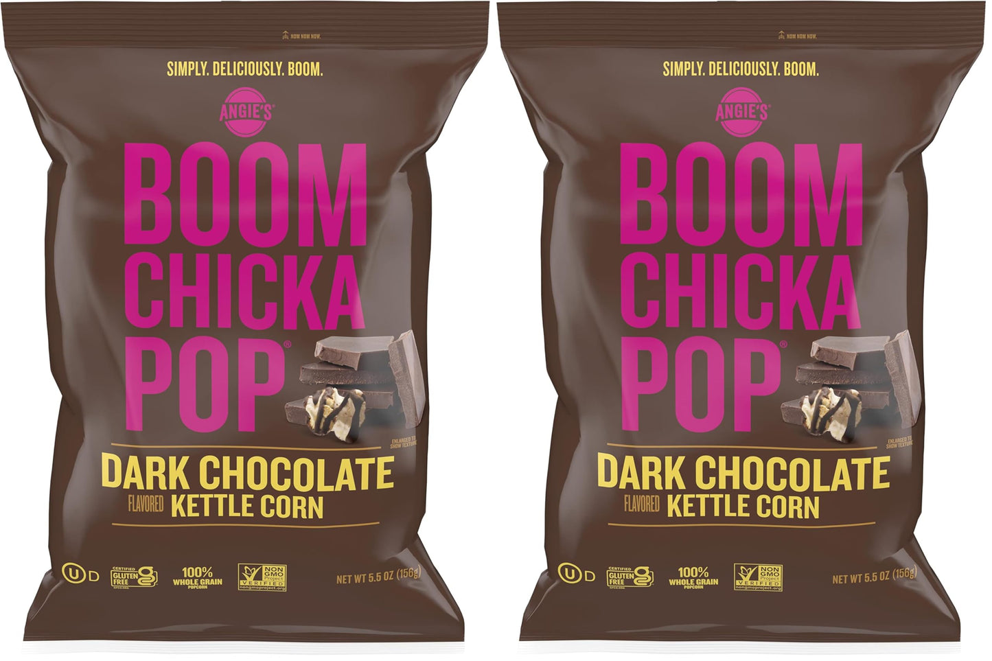 Angies BOOMCHICKAPOP Dark Chocolaty Drizzled Sea Salt Kettle Corn, 5.5 Ounce Bag (Pack of 2)