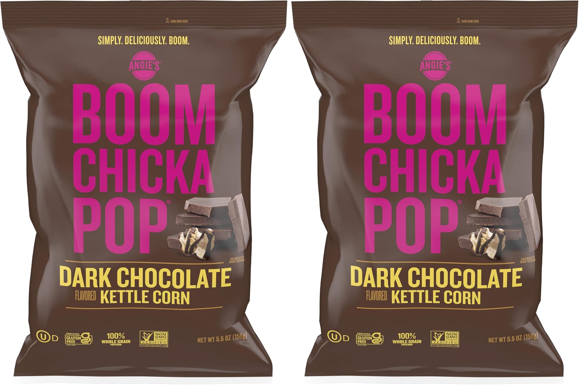 Angies BOOMCHICKAPOP Dark Chocolaty Drizzled Sea Salt Kettle Corn, 5.5 Ounce Bag (Pack of 2)