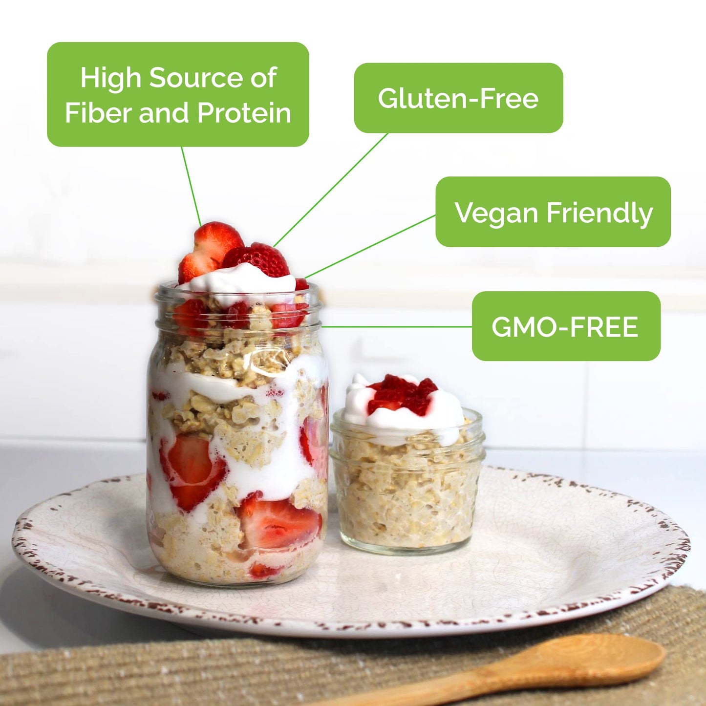And You Strawberry Shortcake Overnight Oats (Pack Of 6) - Healthy Natural Source Of Protein Oatmeal Breakfast, A Vegan Friendly,