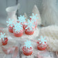 Gyufise 60Pcs Edible Snowflakes Cupcake Toppers - Snowflake Cake Decorations Wafer Paper Sprinkles For Christmas Winter Holiday Theme Party Supplies Blue