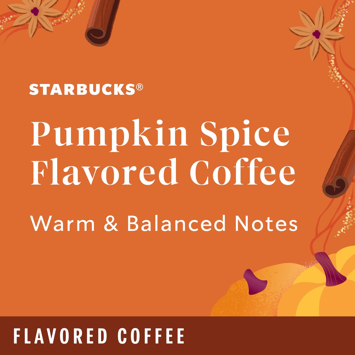 Starbucks Ground Coffee, Pumpkin Spice Naturally Flavored Coffee, 100% Arabica, Limited Edition, 6 Bags (11 Oz Each)