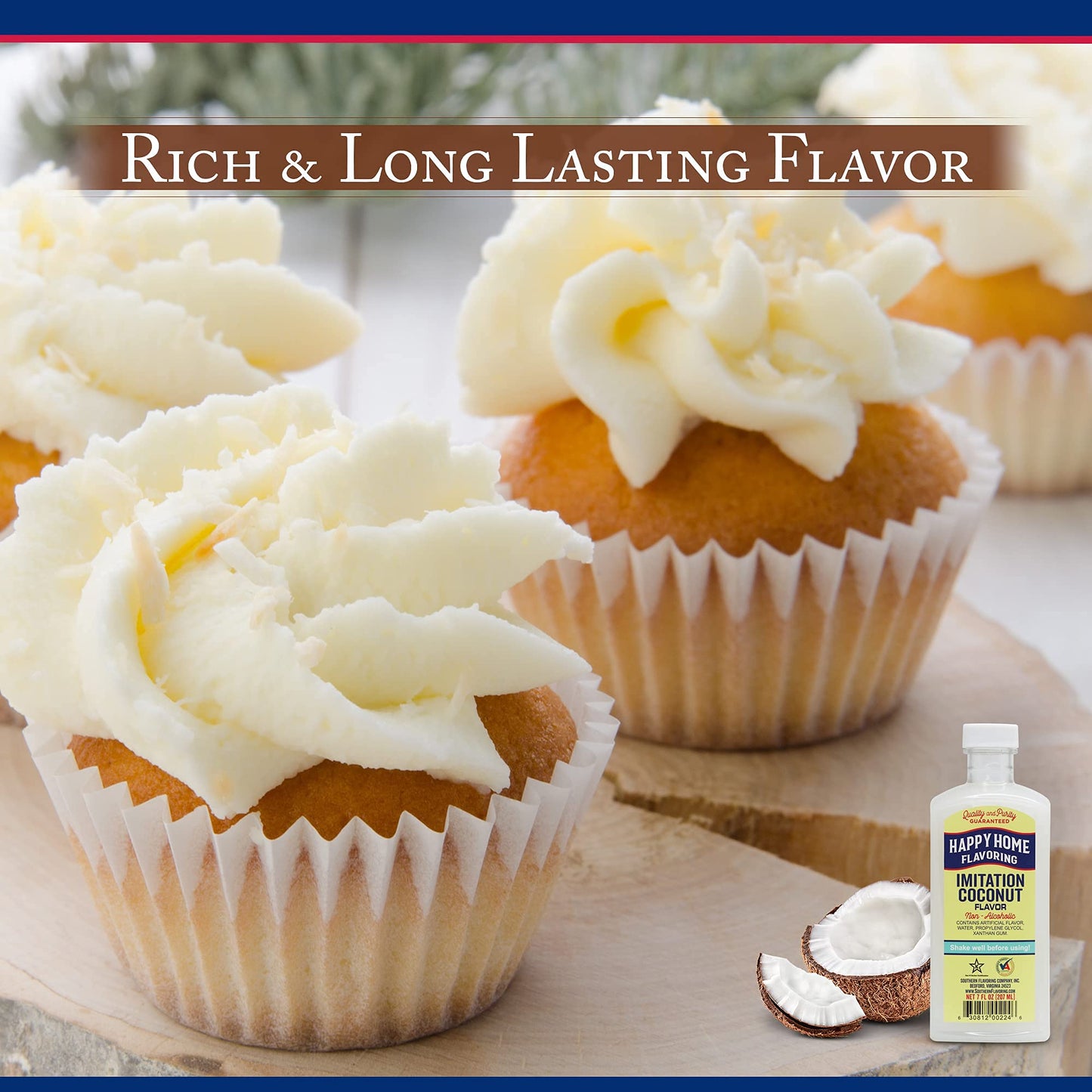 Happy Home compatible with Coconut Flavoring, Non-  ic, Certified Kosher, 7 Fl Oz