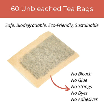 Organic Black Tea Bags| 60 Count Vitalforest Unbleached Eco-Conscious English Breakfast Black Tea Bags| Te Negro Organico Natura
