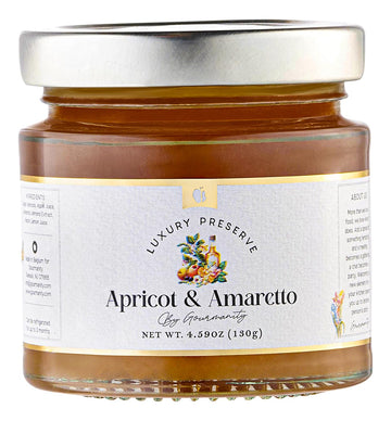 Gourmanity Apricot Jam With Amaretto, Fine Fruit Pieces With Almond Undertones, Great On Toasts And Scones, All Natural, Non-Gmo