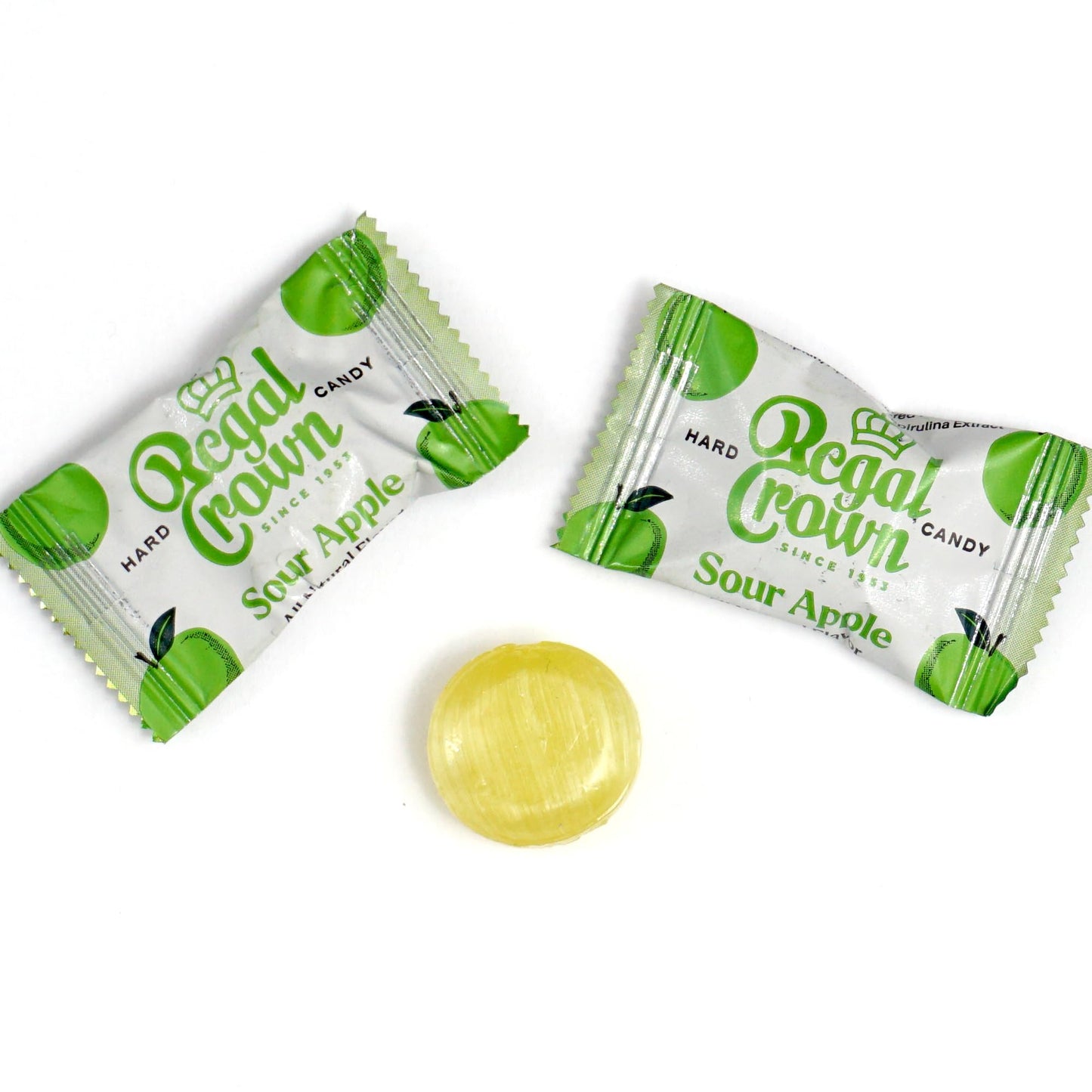 Regal Crown Sour Apple, 6.25 Ounce Bag (Pack of 1), Individually Wrapped Hard Sour Candy, The Hampton Candy Company