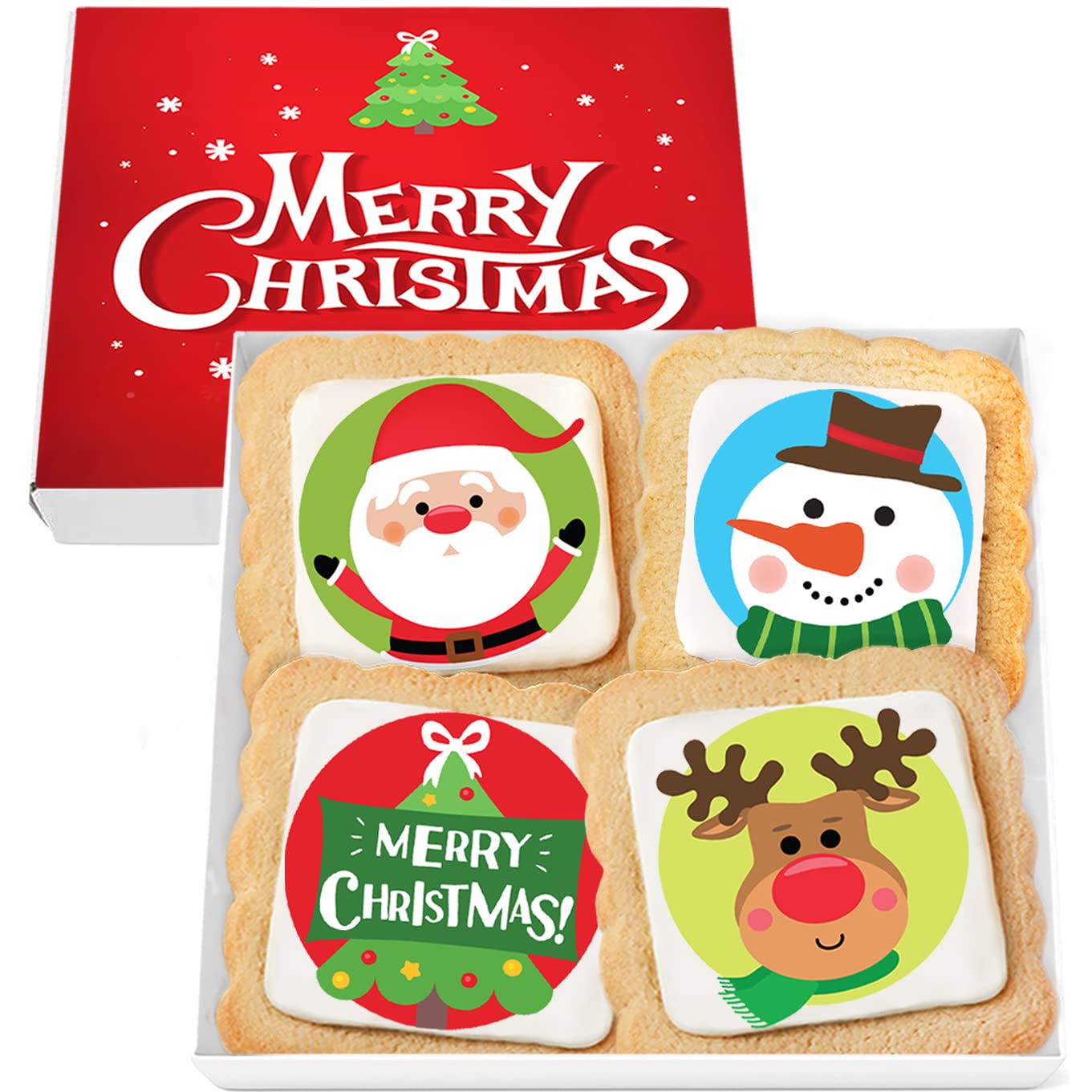 Christmas Cookies Gift Baskets Box for Men Women Kids | Holiday Cookie Treats decorated | Individually Wrapped Sugar | Nut Free 