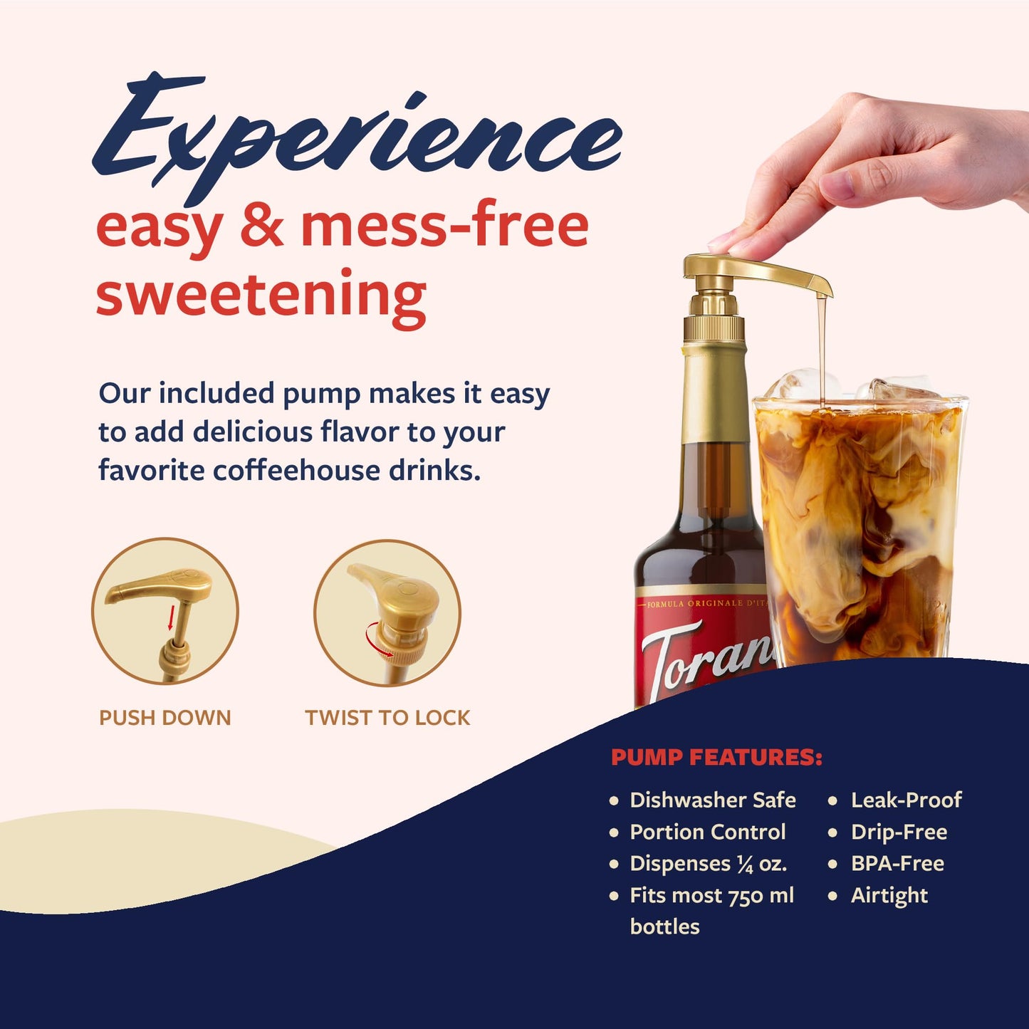 Torani Coffee Syrup  Gingerbread Flavoring for Drinks  Pump Included  25.4 Fl Oz