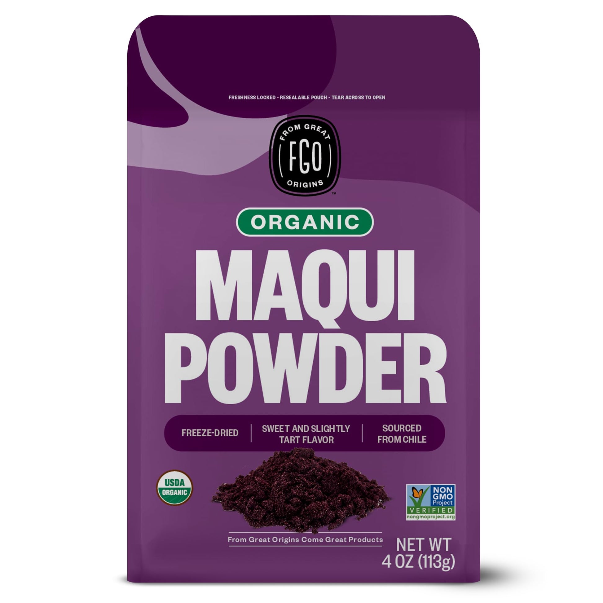 Fgo Organic Maqui Powder, From Chile, 4Oz, Packaging May Vary (Pack Of 1)
