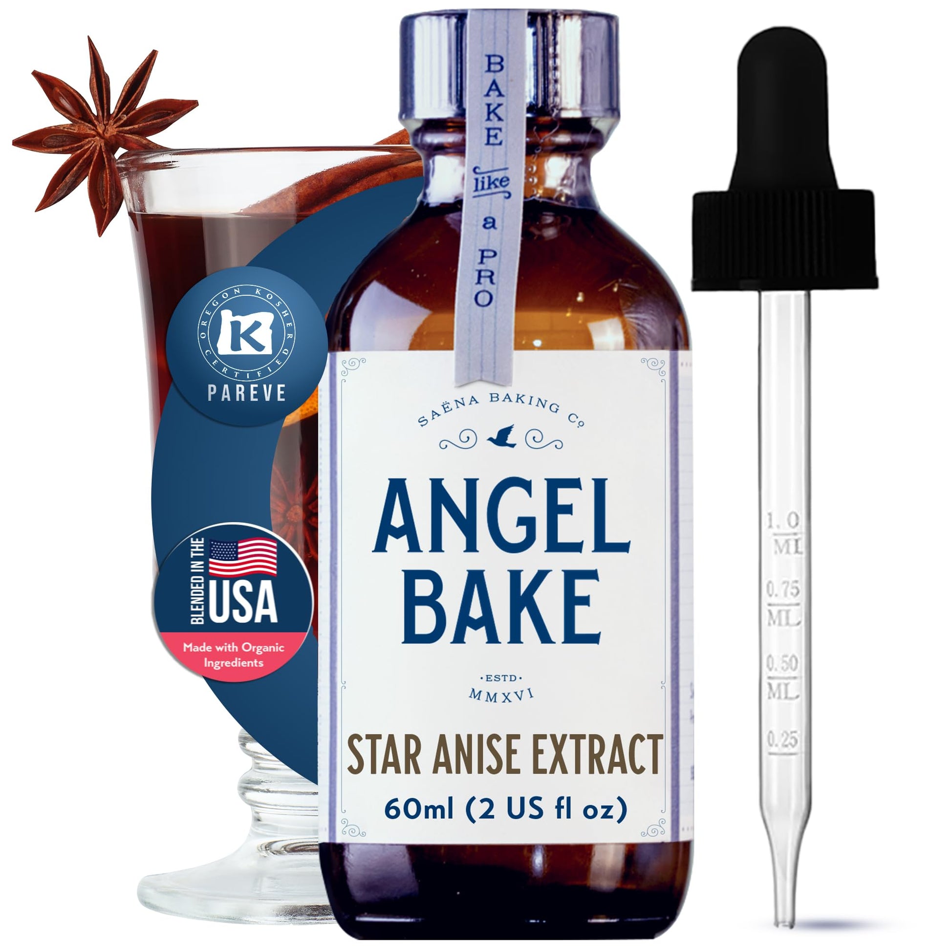 Pure Star Anise Extract for Baking and Mixology - Culinary Aromatics, Kosher, Keto Friendly, Vegan, Gluten-Free for Cooking, Des
