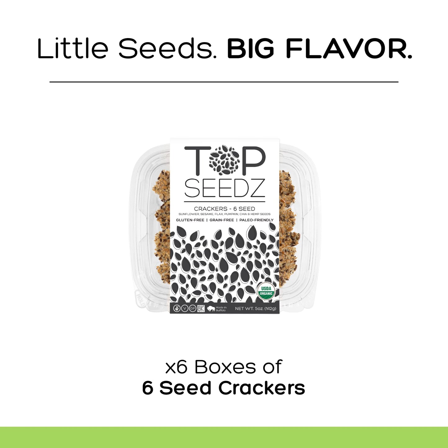 Top Seedz Organic Gluten Free 6 Seed  ers, 5 Ounce (Pack of 6), Healthy Vegan Snack with Plant-Based Protein