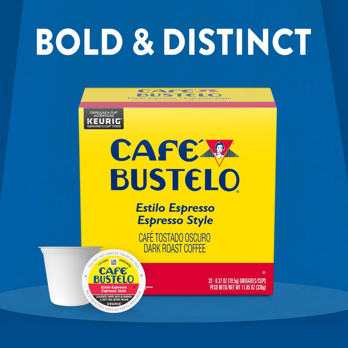Café Bustelo Espresso Style, Dark Roast Coffee, 32 Keurig K-Cup Pods