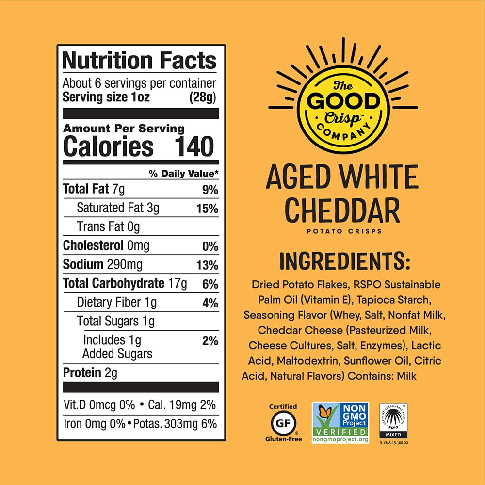 The Good Crisp Company, Potato Chips Variety Pack, 5.6 Ounce Canisters, Pack Of 4 (Variety Pack) Non-Gmo, Allergen Friendly, Pot