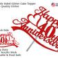 40Th Anniversary Cake Topper Red Glitter, 40 Wedding Anniversary Party Decoration Ideas, Premium Quality, Sturdy Doubled Sided G