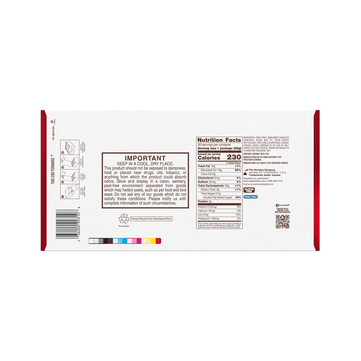 MOUNDS Dark Chocolate and Coconut Candy Bars, 1.75 oz (36 Count)