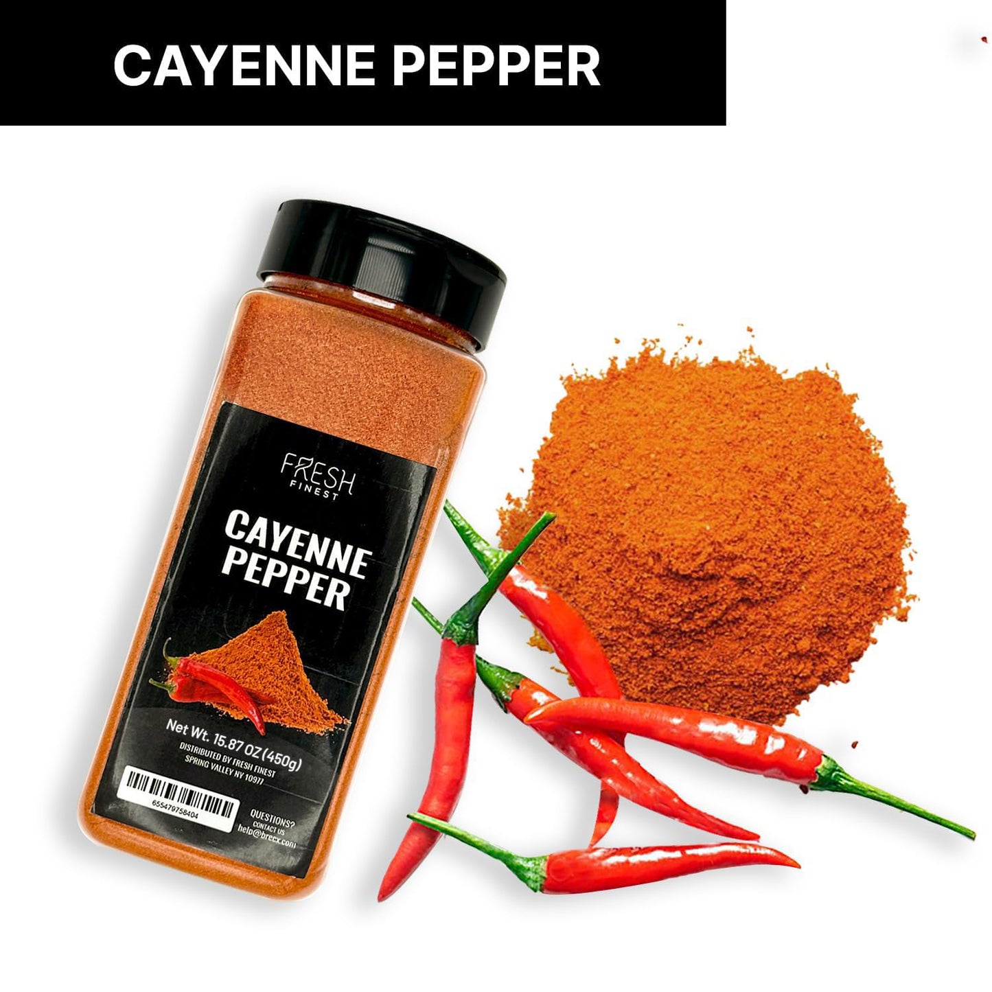 Fresh Finest Cayenne Pepper Powder 15.87 oz Bold Flavor all Natural Red Pepper Spice 50,000 SHU Heat, Commercial and Home Cookin