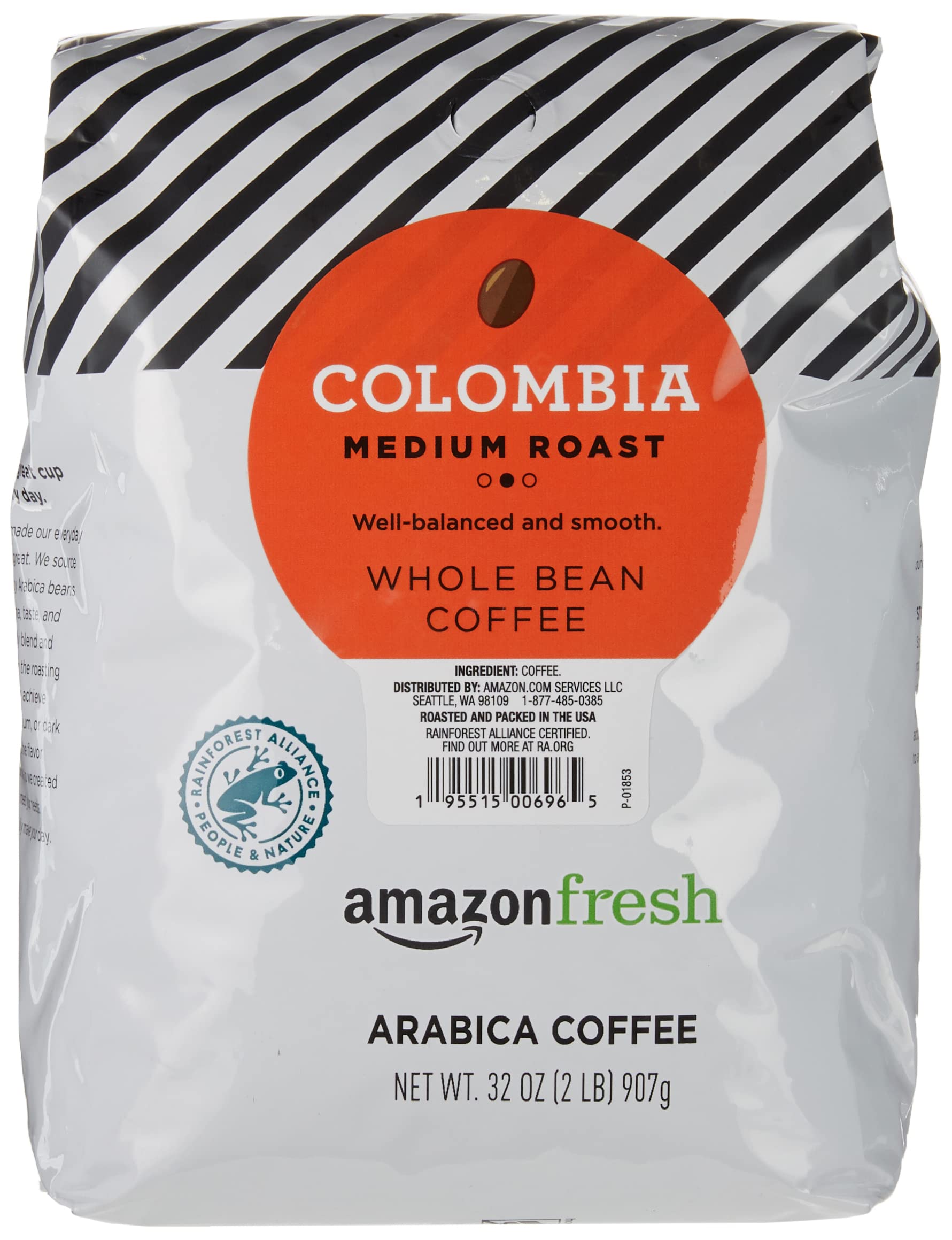 Amazon Fresh Whole Bean Coffee Medium Roast, 32 Oz, 1 Pack