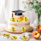 48 Pcs 2025 Graduation Acrylic Cupcake Toppers Mirror Acrylic Disc Cupcake Toppers For Graduation Cake Decorations,3 Styles Gold