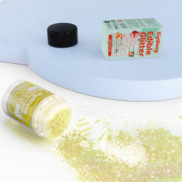 Iridescent Gold Edible Glitter - 5G Food Grade Cake Decorating Shimmering Glitter, Edible Sprinkle Luster Dust For Drinks, Choco