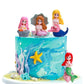 4Pcs Mermaid Cake Topper, Little Cute Mermaid Doll Figurines, Mermaid Birthday Cake Cupcake Topper Decorations For Kids Girls Me