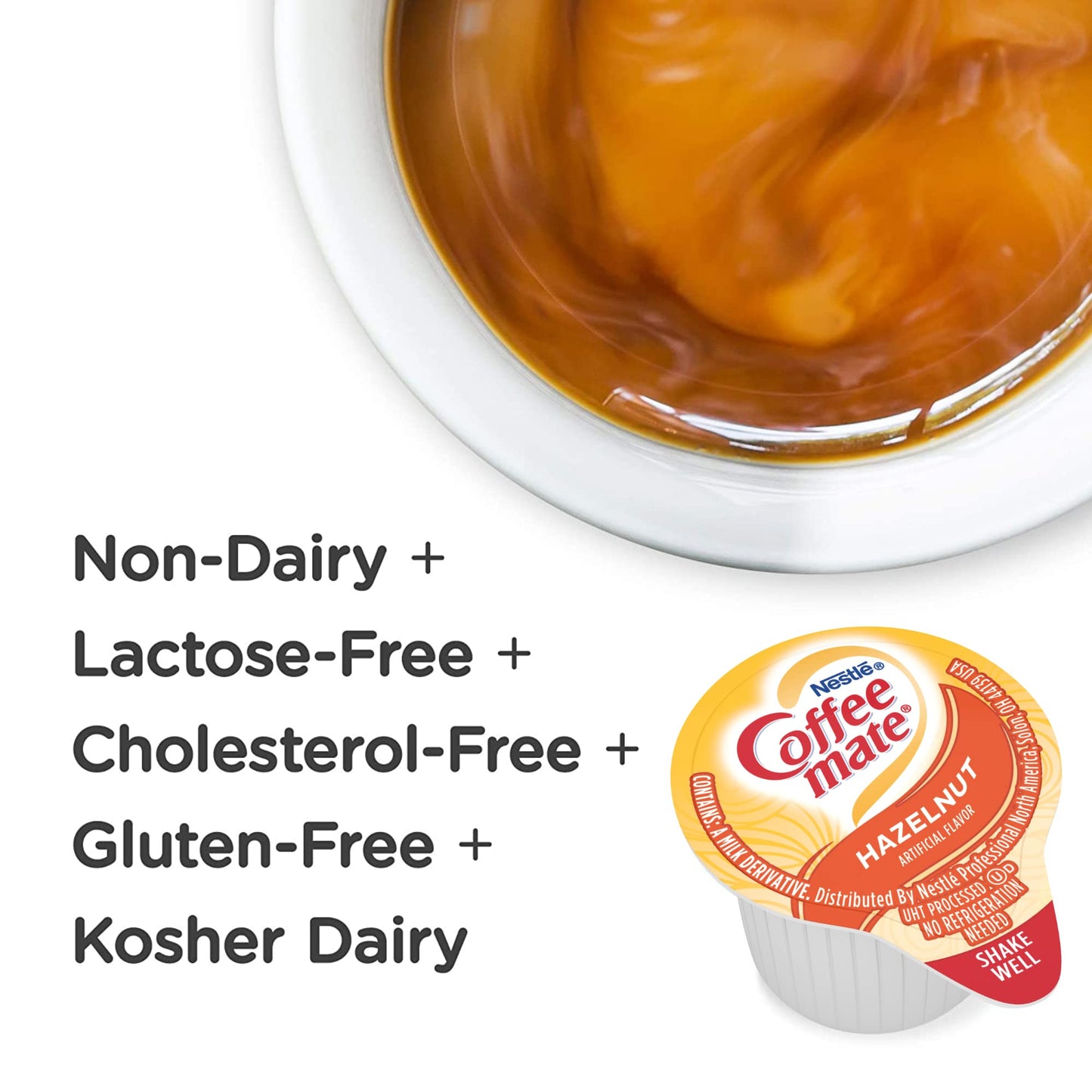Nestle Coffee mate Liquid Coffee Creamer Singles, Hazelnut, 50 Ct Box with By The Cup Coffee Scoop